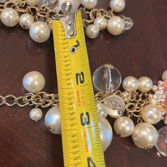 Statement necklace & bracelet set  faux pearls and beads set custom jewelry - Picture 7 of 16